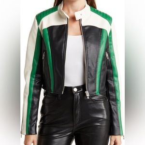 BLANK NYC faux leather crop biker jacket. SIZE: M Purchased from NORDSTROM